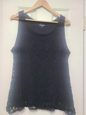 Simply Emma Black Lace Tank Sleeveless Plus Size 2XL